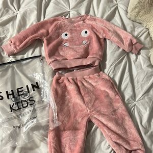 Pink sweat suit outfit for baby girl